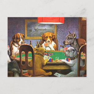 Hunde spielen Poker - Ein Freund in Not Postkarte