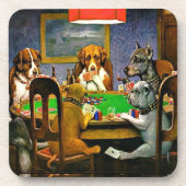Hunde spielen Poker Getränkeuntersetzer (Vorderseite)
