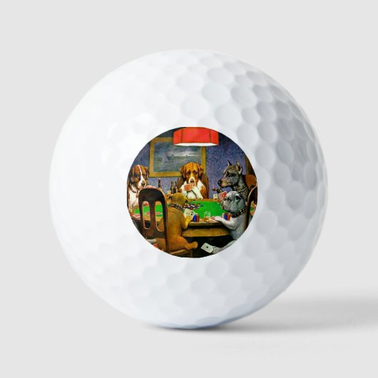Hunde spielen Poker Golfball (Vorderseite)