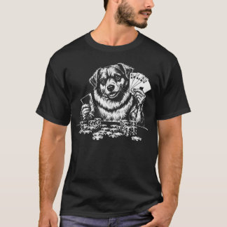 Hunde spielen Poker Illustration Casino Spieler T-Shirt