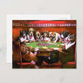Hunde spielen Poker Postkarte (Vorne/Hinten)