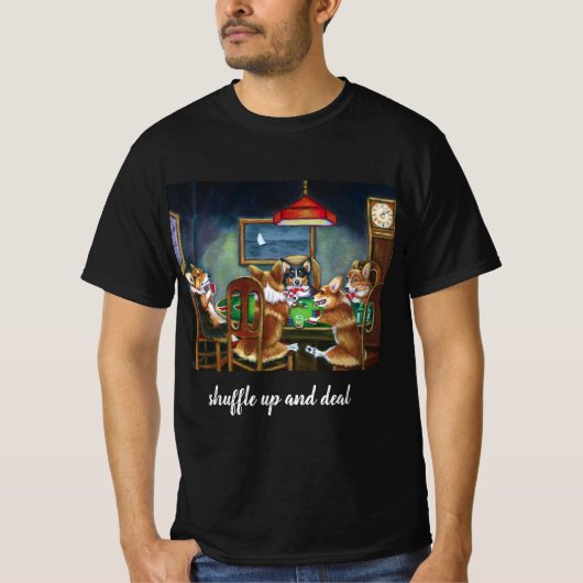Hunde spielen Poker Schwarzer T - Shirt für Männer (Vorderseite)