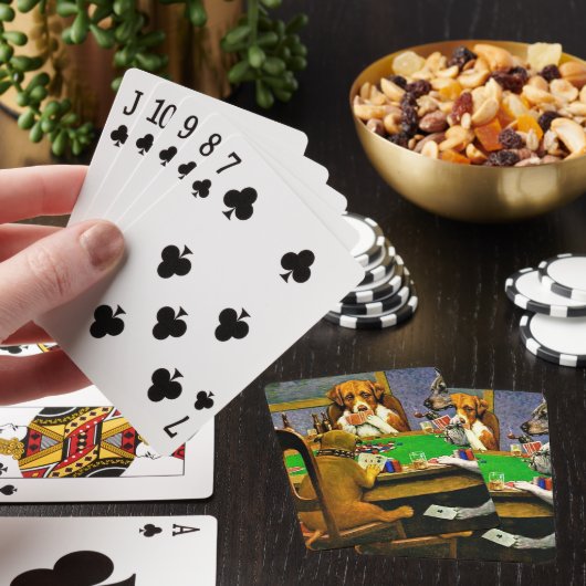 Hunde spielen Poker Spielkarten (In Situ)
