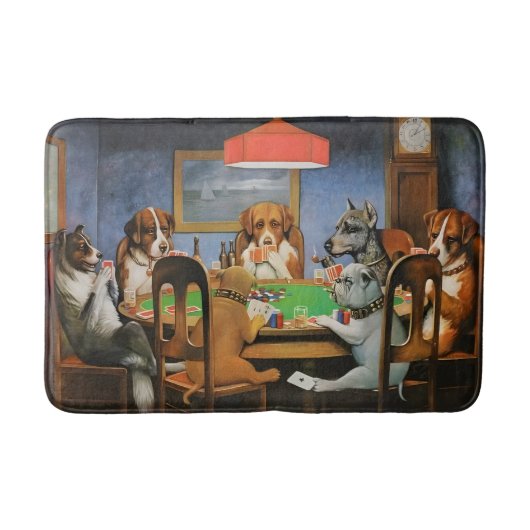 Hunde spielen Poker von Cassius Marcellus Coolidge Badematte (Vorderseite)