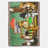 Hunde spielen Poker Woven Throw Blanket 54 x 38 Decke (Vorderseite Vertikal)