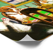 Hunde spielen Pokerkarten Poster (Ecke)