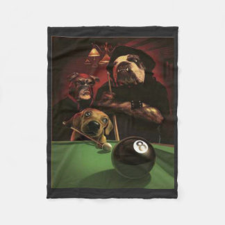 Hunde spielen Pool - Die Acht Kugel Fleecedecke