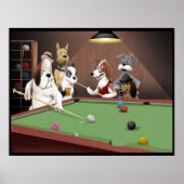 Hunde spielen Pool - Garne im Stall Poster (Vorne)