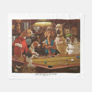 Hunde spielen Poolbillard - Ein Bein auf dem Boden Fleecedecke
