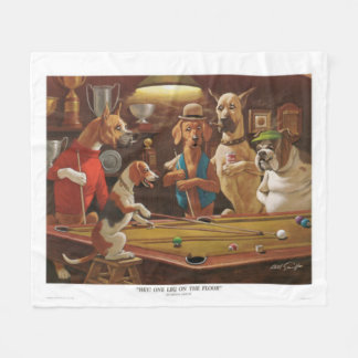 Hunde spielen Poolbillard - Ein Bein auf dem Boden Fleecedecke
