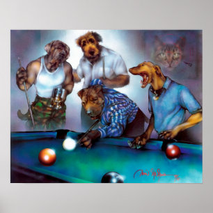 Hunde spielen Poster
