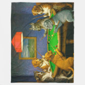 Hunde spielen Snooker Billard Spaß Spoof Fleecedecke (Vorderseite)