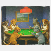 Hunde spielen Snooker Billard Spaß Spoof Fleecedecke (Vorderseite (Horizontal))