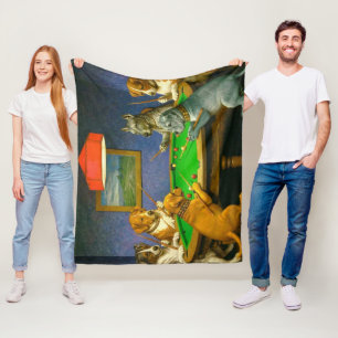 Hunde spielen Snooker Billard Spaß Spoof Fleecedecke