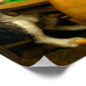 Hunde spielen Snooker Billard Spaß Spoof Poster (Ecke)