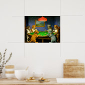 Hunde spielen Snooker Billard Spaß Spoof Poster (Küche)