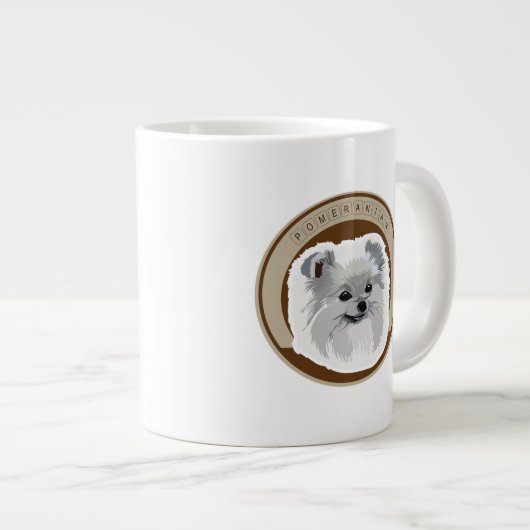 Hunde-Spitz Jumbo-Tasse (Vorderseite Rechts)