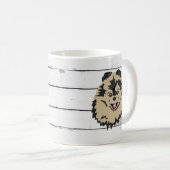 Hunde Spitz Malerei Shiplap Kaffee Tasse (VorderseiteRechts)