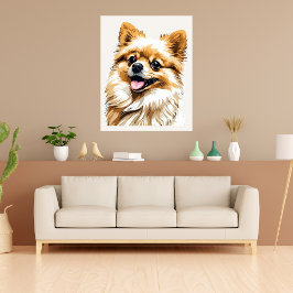 Hunde Spitz Pop Art Poster
