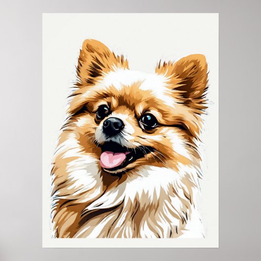 Hunde Spitz Pop Art Poster (Vorne)