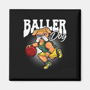 Hunde Sport Sportler Bulldog Muscular Dog Basketba Magnet