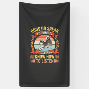 Hunde sprechen Vintage-Hundefreund-Zitat Banner