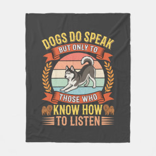 Hunde sprechen Vintage-Hundefreund-Zitat Fleecedecke