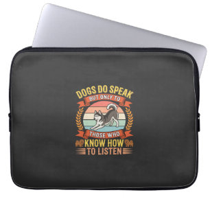 Hunde sprechen Vintage-Hundefreund-Zitat Laptopschutzhülle
