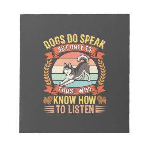 Hunde sprechen Vintage-Hundefreund-Zitat Notizblock