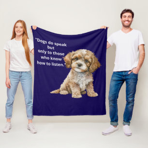 Hunde sprechen, wenn du zuhörst – Pullover-Decke f Fleecedecke