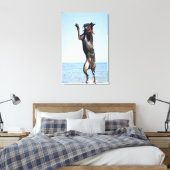 Hunde springen ins Wasser Leinwanddruck (Insitu (Schlafzimmer))