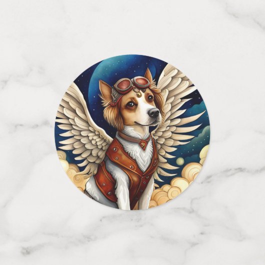 Hunde Steampunk mit Flügeln Konfetti (Klein Vorderseite)