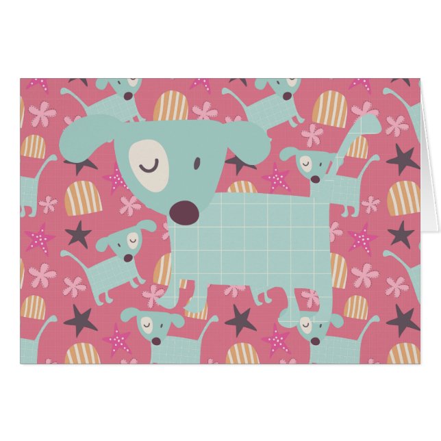 Hunde, Sterne und Blume (Vorderseite (Horizontal))