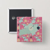 Hunde, Sterne und Blume Button (Vorne & Hinten)