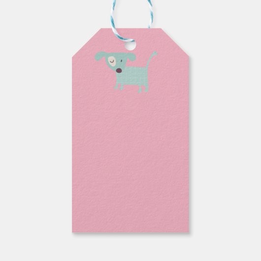 Hunde, Sterne und Blume Geschenkanhänger (Rückseite)