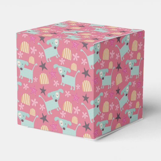Hunde, Sterne und Blume Geschenkschachtel (Rückseite)