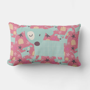 Hunde, Sterne und Blume Lendenkissen