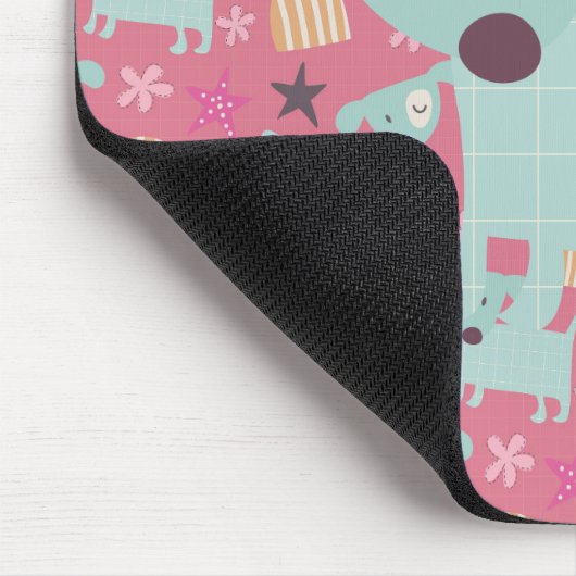 Hunde, Sterne und Blume Mousepad (Ecke)