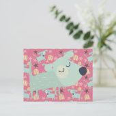 Hunde, Sterne und Blume Postkarte (Stehend Vorderseite)