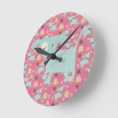 Hunde, Sterne und Blume Runde Wanduhr (Winkel)