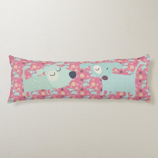 Hunde, Sterne und Blume Seitenschläferkissen (Vorderseite)