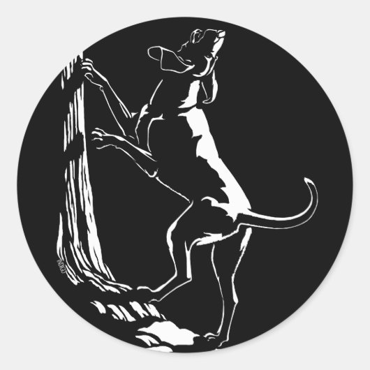 Hunde Sticker Jagd Hunde Kunst Sticker (Vorderseite)