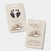 Hunde süße Blumen Foto Konferenz Ausweis (Front & Back)