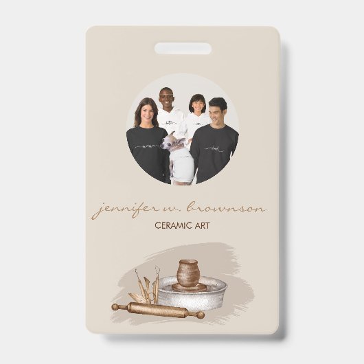 Hunde süße Blumen Foto Konferenz Ausweis (Front)