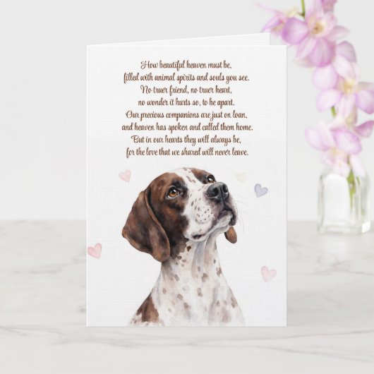 Hunde-Sympathie-Pointer-Jagdhund  Karte (Orchidee)