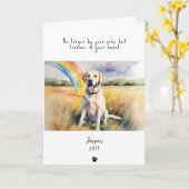 Hunde Sympathy Card, individuelle Name. Pet Loss C Karte (Gelbe Blume)