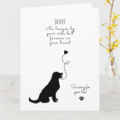 Hunde Sympathy Card, individuelle Name. Pet Loss Karte (Gelbe Blume)