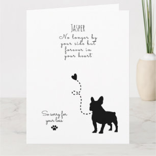 Hunde Sympathy Card, individuelle Name. Pet Loss Karte