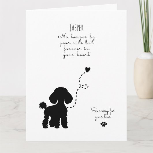 Hunde Sympathy Card, individuelle Name. Pet Loss Karte (Vorderseite)