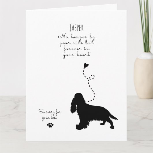Hunde Sympathy Card, individuelle Name. Pet Loss Karte (Vorderseite)